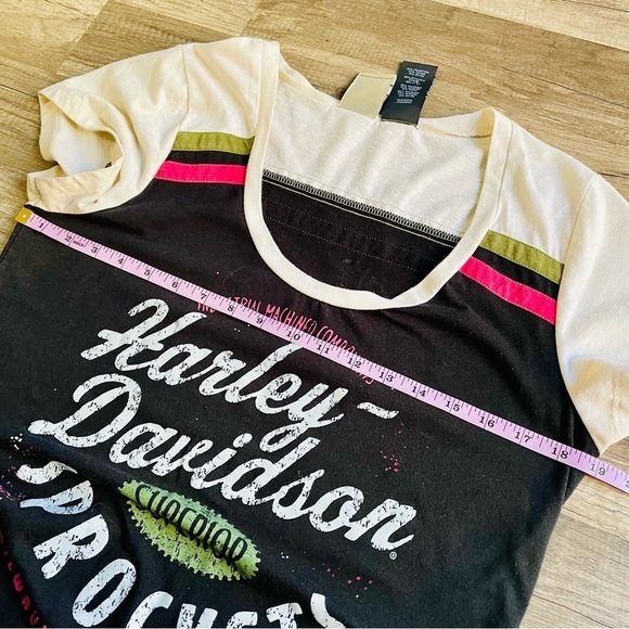 Harley Davidson Black and Cream Short Sleeve T-shirt 2X - Picture 5 of 6